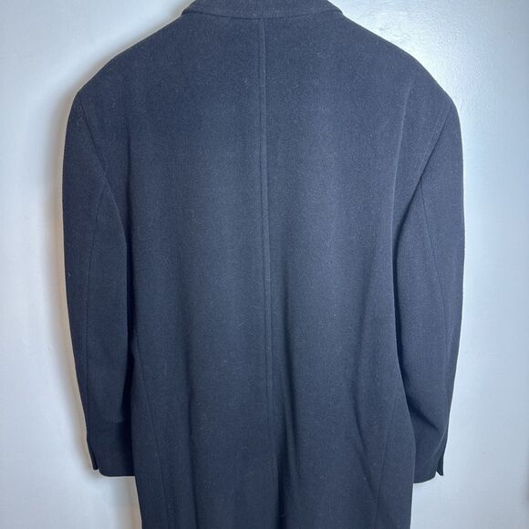 Christian Aujard Single Breasted Cashmere Blend Black 3 Button Overcoat Size 44R - Picture 5 of 16